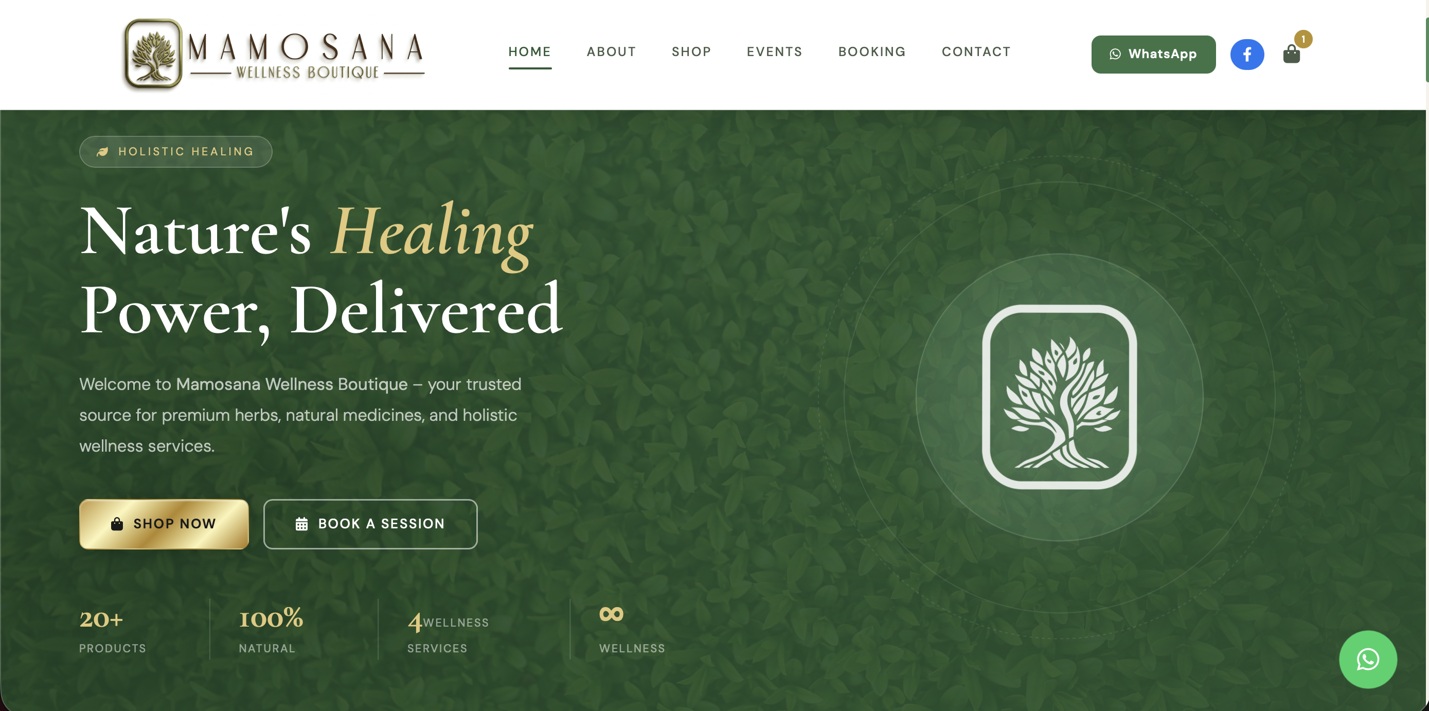 Mamosana Wellness website